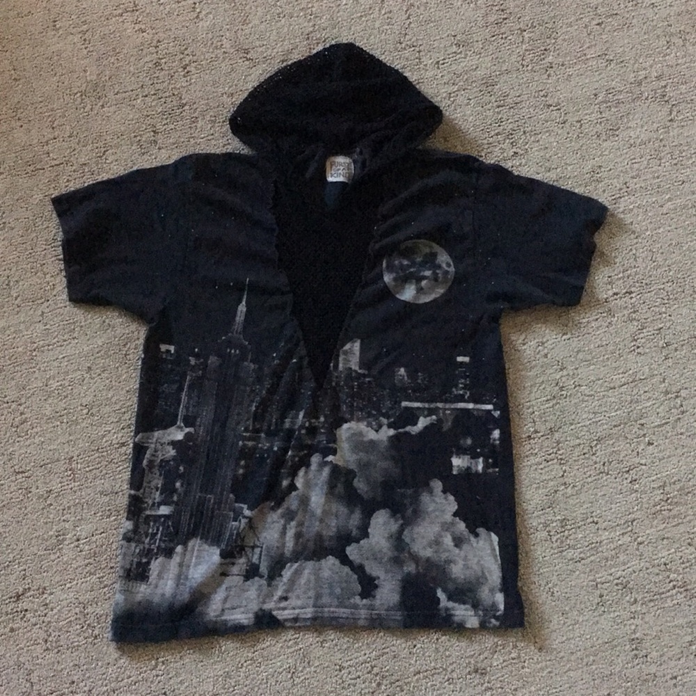 Furst of A Kind LF skyline t shirt with Mesh Hood